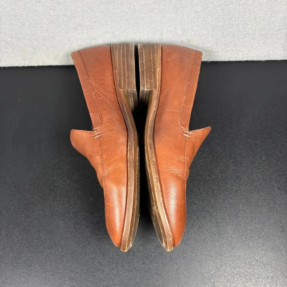 MADEWELL Womens Size 6.5 The Frances Brown Leather Pointed Toe Loafers Slip On